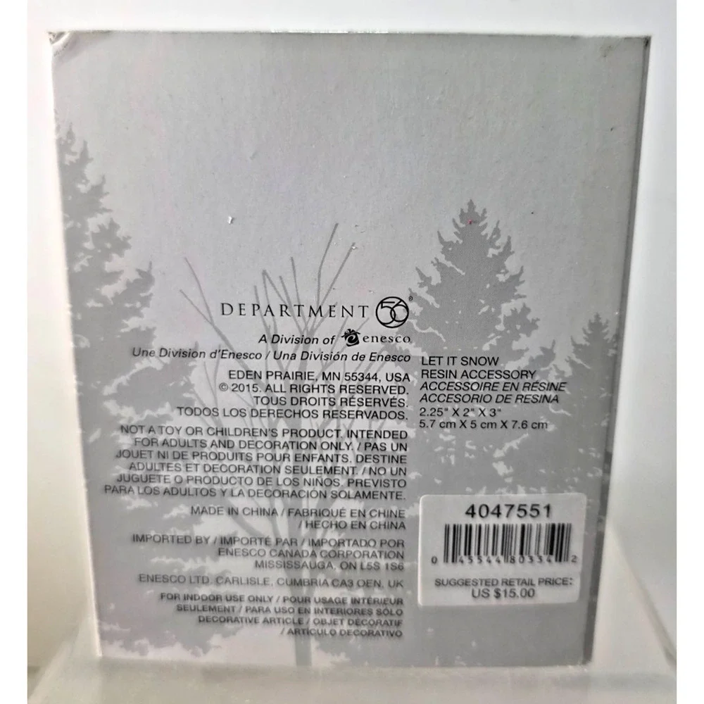 Dept 56 Christmas Village Accessories Let It Snow Sign & Shrub #4047551